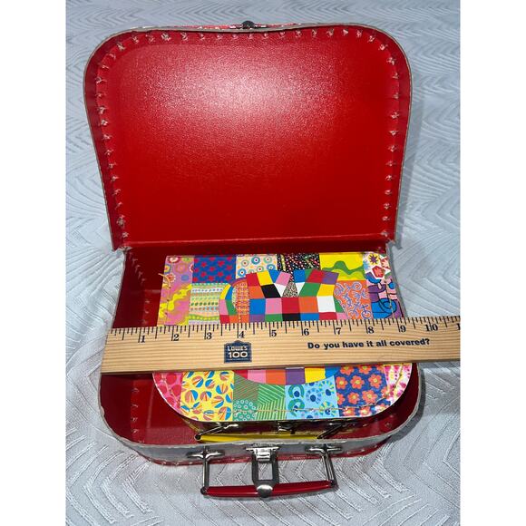 Petit Jour Paris “Elmer” Kids Suitcase Set Colorful Patchwork Elephant Set of 2 - Picture 6 of 13